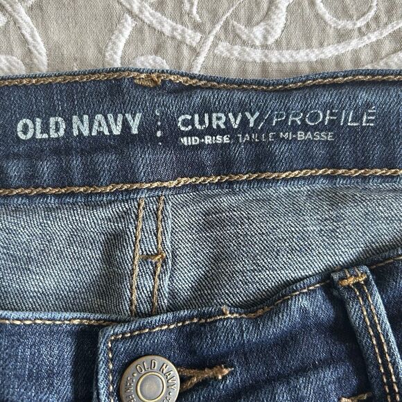 Old Navy Jeans Women 6 Short Blue Curvy Profile Mid Rise MediumWash Preppy Comfy - Picture 3 of 15